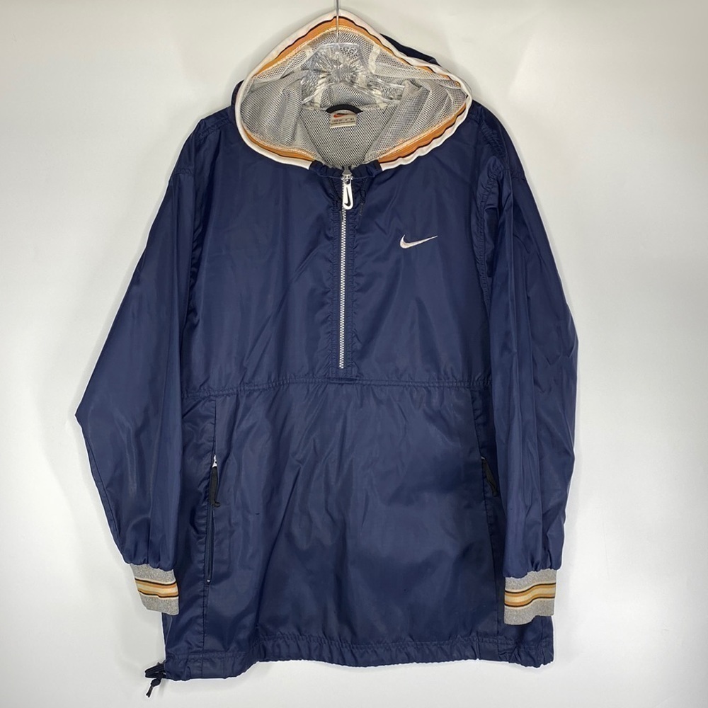 Vintage Nike Navy Blue Windbreaker Pullover Jacket Size Medium 90s